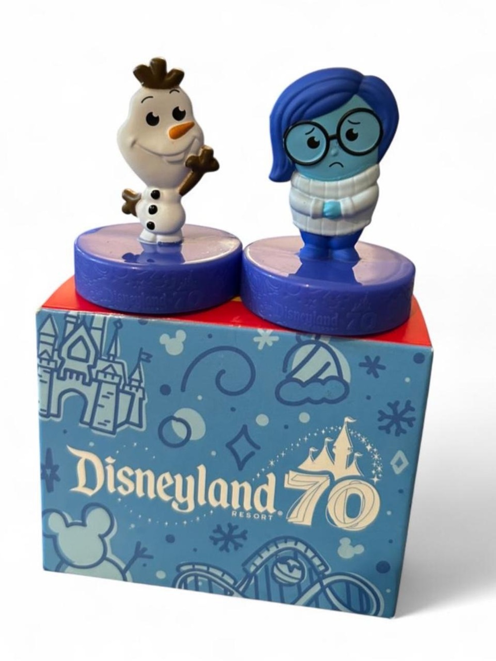 McDonald's Disneyland 70th Anniversary Happy Meal Toy - Box #4 Olaf & Sadness